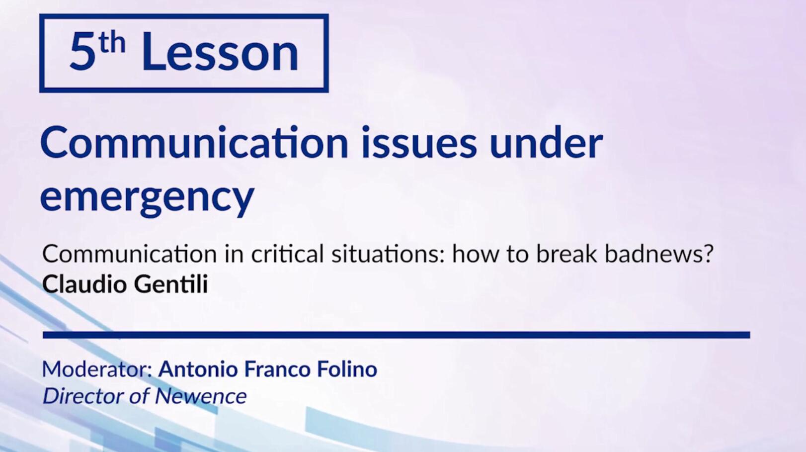 第五课：紧急情况下的沟通问题